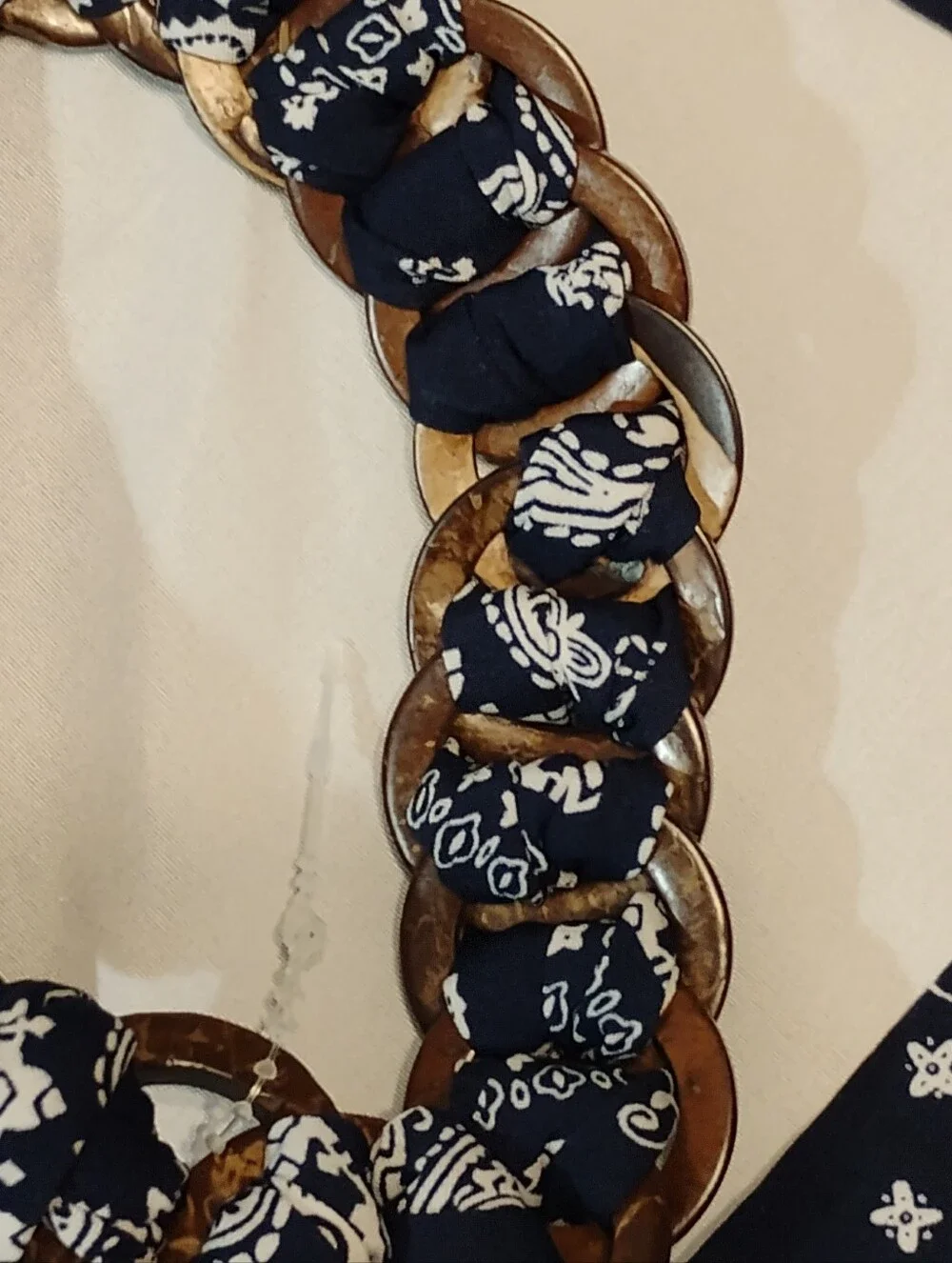 House of Harlow 1960 Navy Floral Scarf Chain Belt